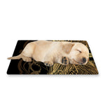 Golden Spiritual Dragonfly Print Pet Cooling Mat Cover
