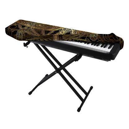 Golden Spiritual Dragonfly Print Piano Keyboard Cover