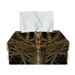 Golden Spiritual Dragonfly Print Rectangle Tissue Box Cover