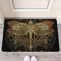 Golden Spiritual Dragonfly Print Rubber Doormat