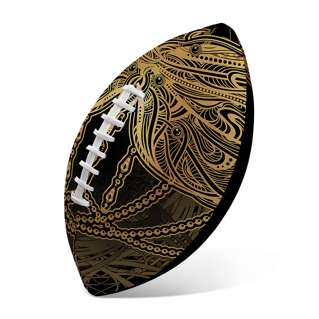 Golden Spiritual Dragonfly Print Rugby Ball