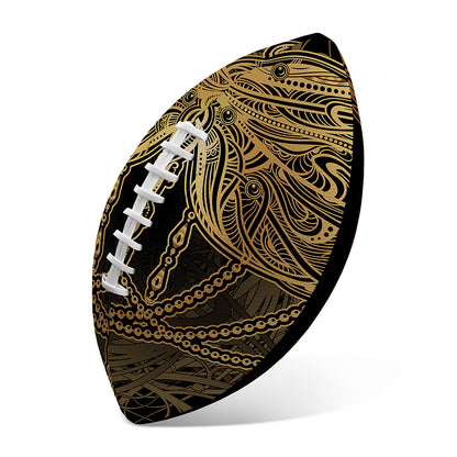 Golden Spiritual Dragonfly Print Rugby Ball