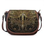 Golden Spiritual Dragonfly Print Saddle Bag
