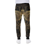 Golden Spiritual Dragonfly Print Scuba Joggers