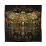 Golden Spiritual Dragonfly Print Silk Bandana
