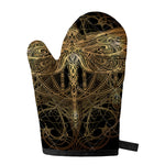 Golden Spiritual Dragonfly Print Single Oven Mitt