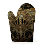 Golden Spiritual Dragonfly Print Single Oven Mitt