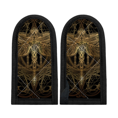 Golden Spiritual Dragonfly Print Skillet Handle Cover