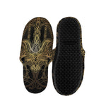 Golden Spiritual Dragonfly Print Slippers