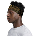 Golden Spiritual Dragonfly Print Sports Headband