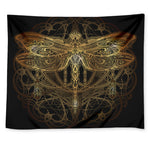 Golden Spiritual Dragonfly Print Tapestry