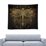 Golden Spiritual Dragonfly Print Tapestry