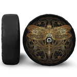 Golden Spiritual Dragonfly Print Tire Cover With Camera Hole