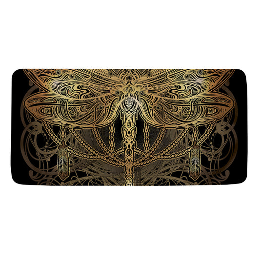 Golden Spiritual Dragonfly Print Towel