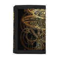 Golden Spiritual Dragonfly Print Trifold Wallet