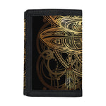 Golden Spiritual Dragonfly Print Trifold Wallet