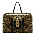 Golden Spiritual Dragonfly Print Utility Tote Bag