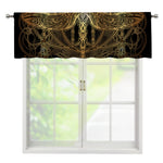 Golden Spiritual Dragonfly Print Window Valance