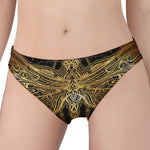 Golden Spiritual Dragonfly Print Women's Panties