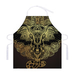 Golden Spiritual Elephant Print Adjustable Apron
