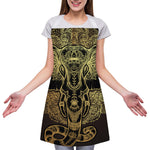 Golden Spiritual Elephant Print Adjustable Apron