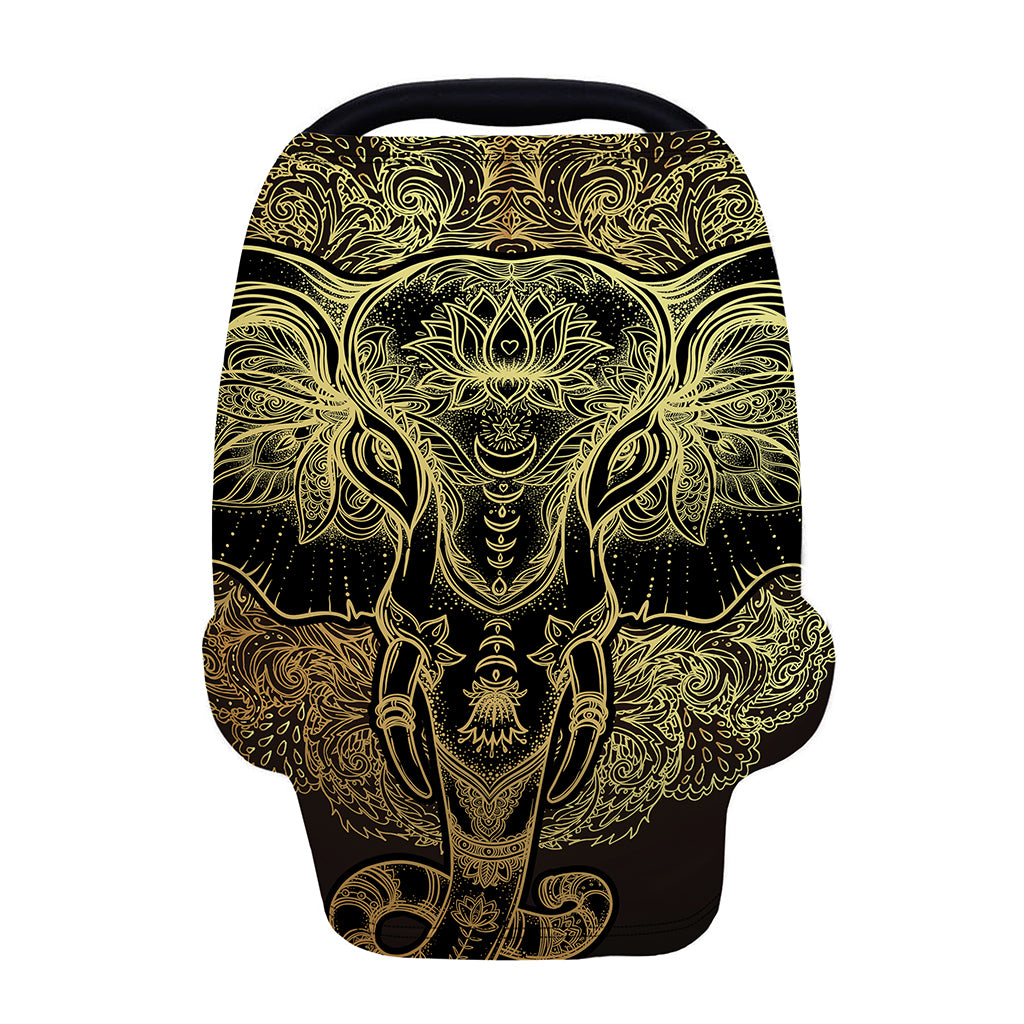 Golden Spiritual Elephant Print Baby Seat Cover