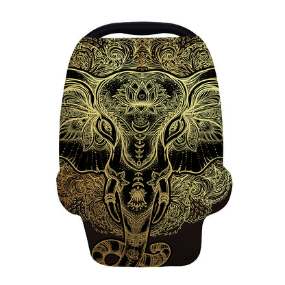 Golden Spiritual Elephant Print Baby Seat Cover