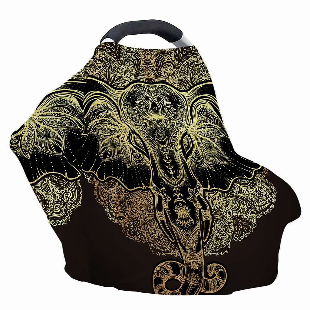 Golden Spiritual Elephant Print Baby Seat Cover