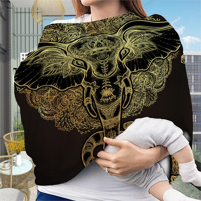 Golden Spiritual Elephant Print Baby Seat Cover