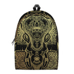 Golden Spiritual Elephant Print Backpack