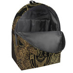 Golden Spiritual Elephant Print Backpack