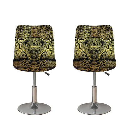 Golden Spiritual Elephant Print Bar Stool Covers