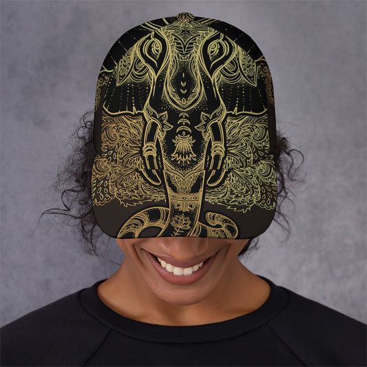 Golden Spiritual Elephant Print Baseball Cap