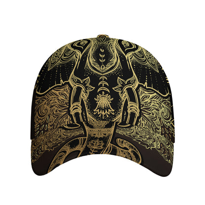 Golden Spiritual Elephant Print Baseball Cap