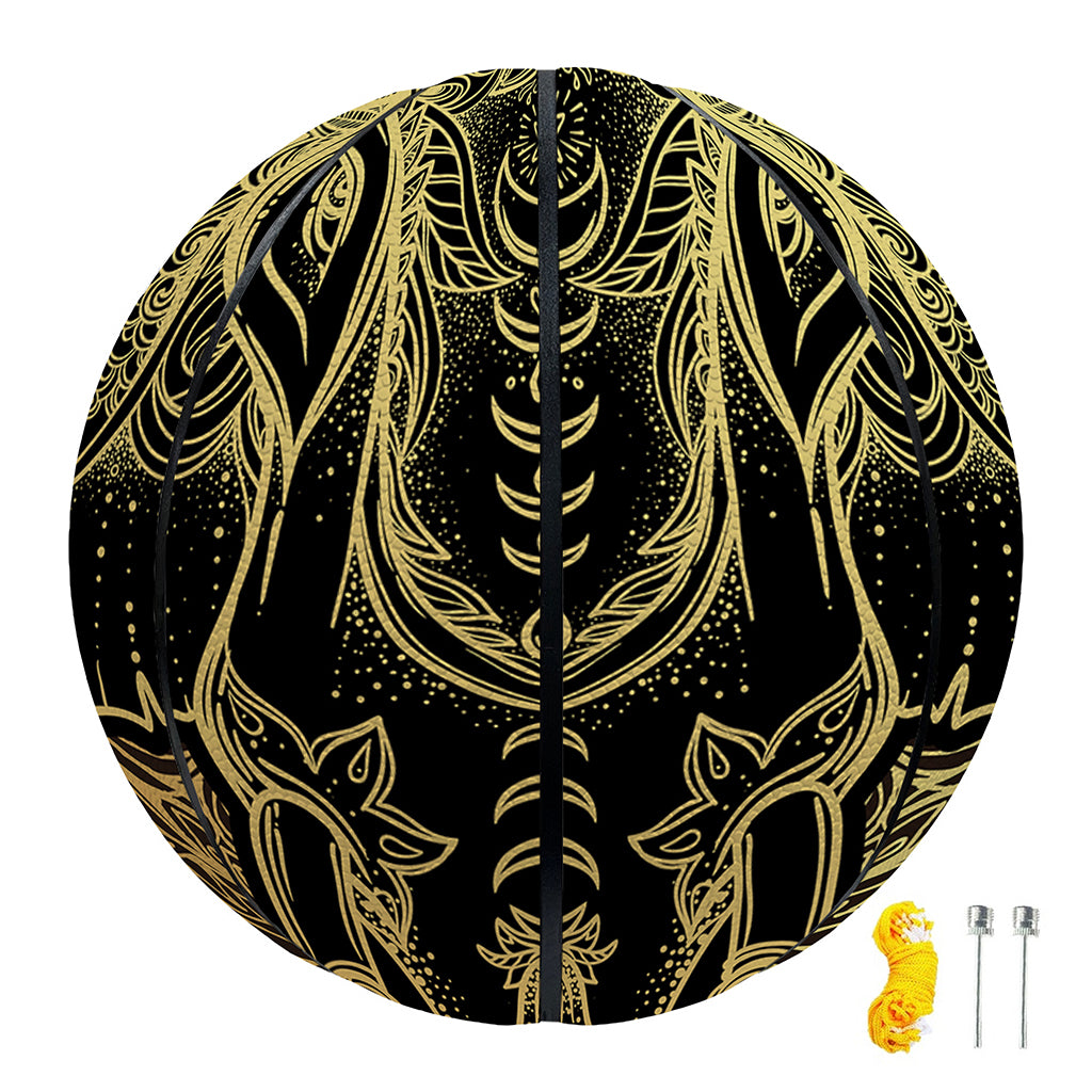 Golden Spiritual Elephant Print Basketball