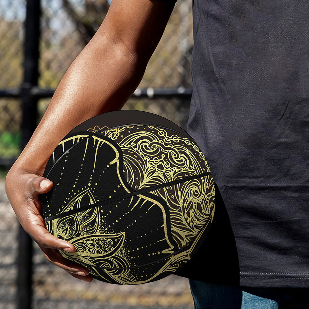 Golden Spiritual Elephant Print Basketball