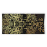 Golden Spiritual Elephant Print Beach Towel