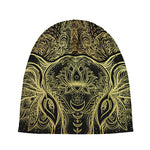 Golden Spiritual Elephant Print Beanie