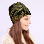 Golden Spiritual Elephant Print Beanie