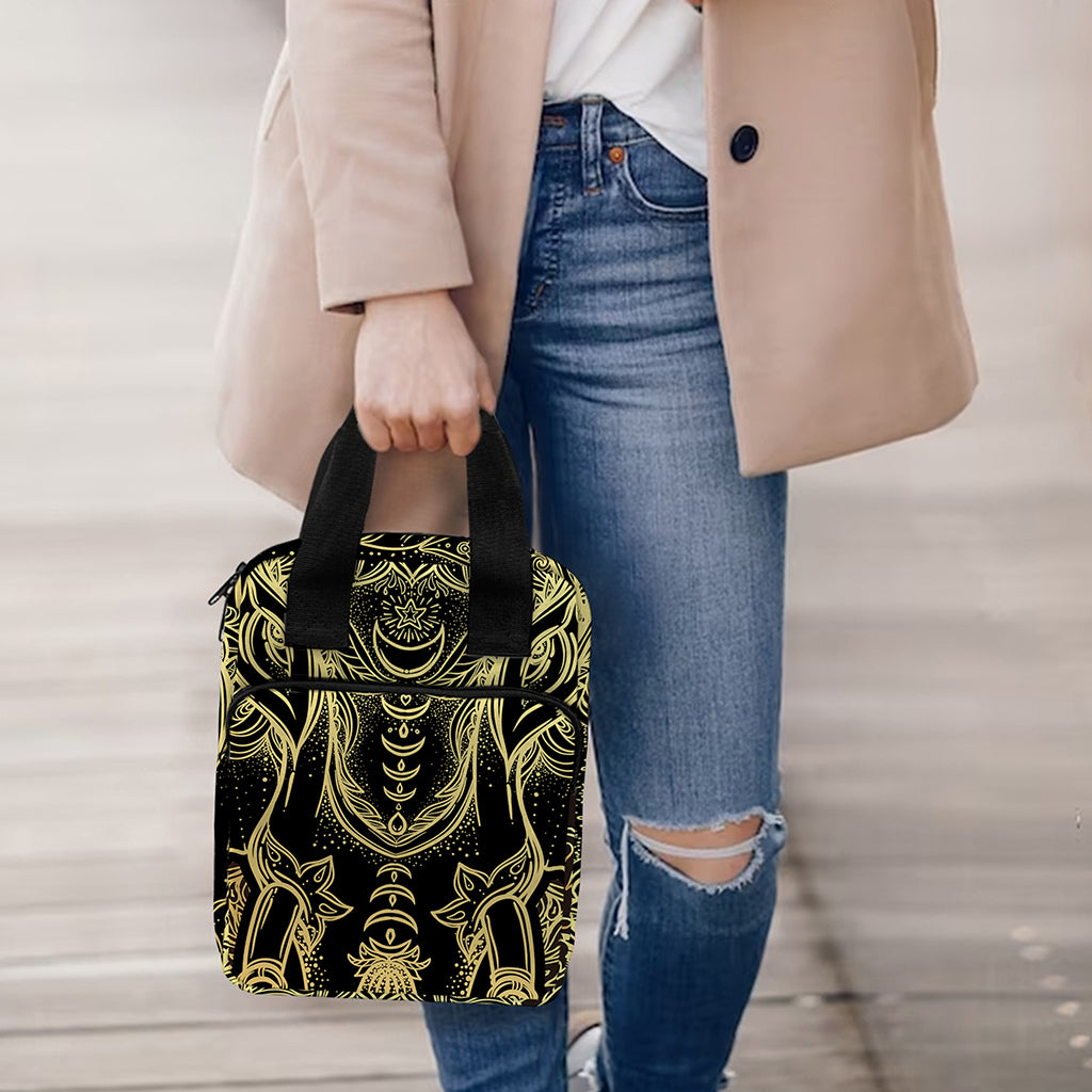 Golden Spiritual Elephant Print Bible Tote Bag