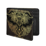 Golden Spiritual Elephant Print Bifold Wallet