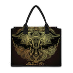 Golden Spiritual Elephant Print Canvas Tote Bag