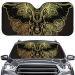 Golden Spiritual Elephant Print Car Windshield Sun Shade
