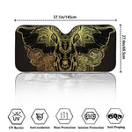 Golden Spiritual Elephant Print Car Windshield Sun Shade