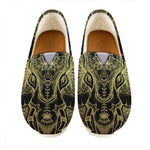 Golden Spiritual Elephant Print Casual Shoes