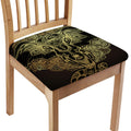 Golden Spiritual Elephant Print Chair Cushion Cover