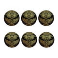Golden Spiritual Elephant Print Coaster Set