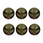 Golden Spiritual Elephant Print Coaster Set