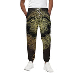 Golden Spiritual Elephant Print Cotton Pants