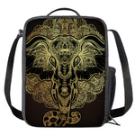 Golden Spiritual Elephant Print Crossbody Lunch Bag